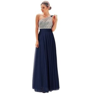 Navy & Silver Formal Gown